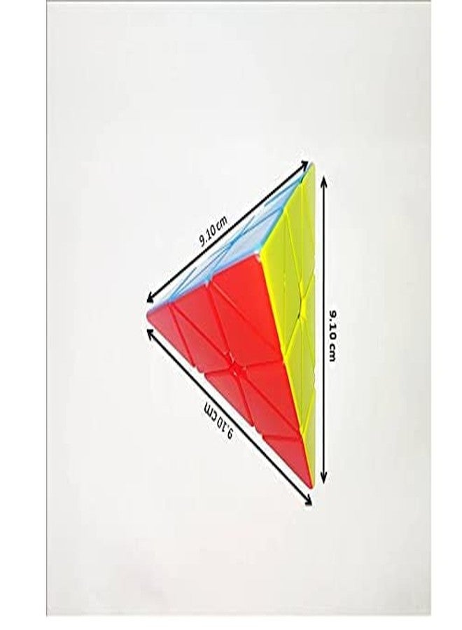 AZE Enterprises 4x4 Cube and Pyramid Cube Combo Set of 2. Multi Color Triangle Cube and 4x4 Cubes High Speed Smooth and Sticker-Less. Cube Puzzle, - Image 4